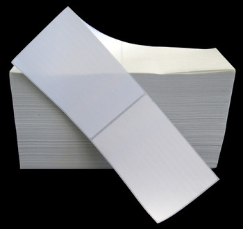 4 in W x 12 in L IJ Coated Two Side Film Tags, Fanfold, 6" Fold, White, Perf, 12 in Fanfold Length, Black Mark (12" Repeat), 500 Tags/Stack, 2 Stacks/Case, 1 Case (1,000 Tags), Black Rhino Preferred