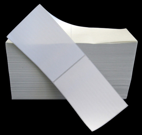 4 in W x 6 in L DT Matte VL Paper Uncoated Labels, Fanfold, White, All-Temp Permanent Adhesive, Perf, 12 in Fanfold Length, 2,500 Labels/Stack, 2 Stacks/Case, 1 Case (5,000 Labels), Black Rhino Stock Labels