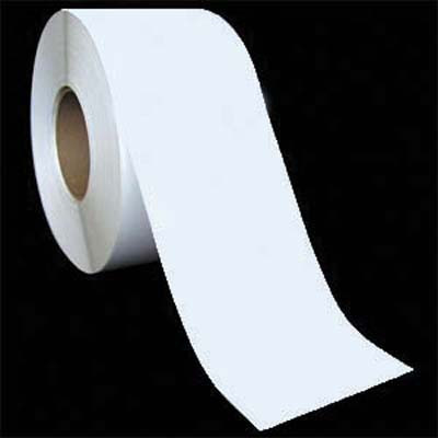 4 in W x 8 in L DT Matte VL Paper Uncoated Labels, 8 in OD, 3 in Core, White, All-Temp Permanent Adhesive, Perf, 750 Labels/Roll, 4 Rolls/Case, 1 Case (3,000 Labels), Black Rhino Stock Labels