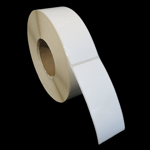 2 in W x 5 in L High-Gloss Film Inkjet Labels, 8 in OD, 3 in Core, White, Standard Adhesive, No Perf, 2 Rolls, 1070 Labels/Roll, 1 Case (2140 labels), Black Rhino Preferred
