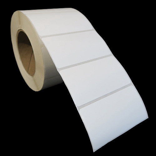 3.75 in W x 2 in L High-Gloss Film Inkjet Labels, 8 in OD, 3 in Core, White, Standard Adhesive, No Perf, 2 Rolls, 1220 Labels/Roll, 1 Case (2440 labels), Black Rhino Preferred