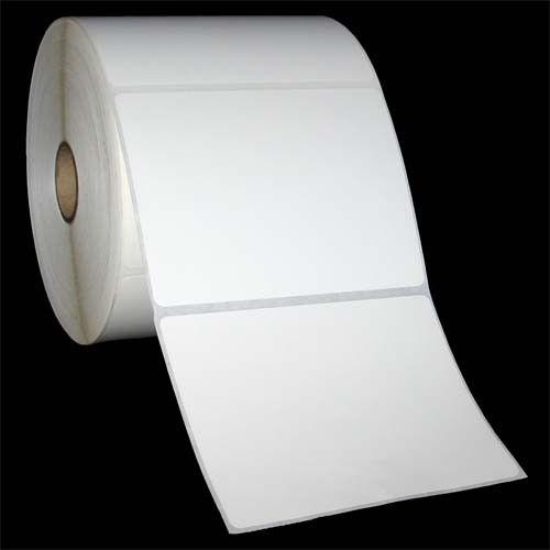 4 in W x 3 in L High-Gloss Film Inkjet Labels, 6 in OD, 3 in Core, White, Standard Adhesive, No Perf, 2 Rolls, 850 Labels/Roll, 1 Case (1700 labels), Black Rhino Preferred