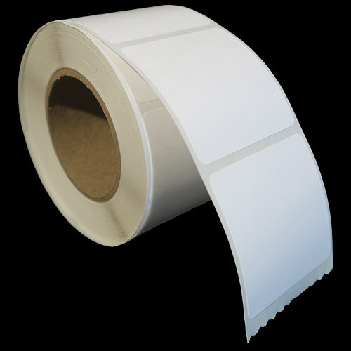 2 in W x 2 in L High-Gloss Paper Inkjet Labels, 4 in OD, 2 in Core, White, Standard Adhesive, No Perf, 8 Rolls, 450 Labels/Roll, 1 Case (3600 labels), Black Rhino Preferred