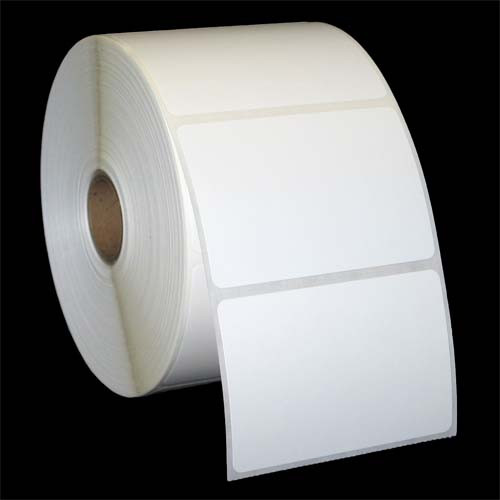 3 in W x 2 in L Matte Paper Inkjet Labels, 4 in OD, 2 in Core, White, Standard Adhesive, No Perf, 8 Rolls, 450 Labels/Roll, 1 Case (3600 labels), Black Rhino Preferred