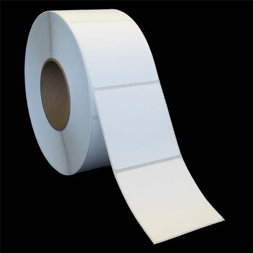 3 in W x 3 in L Matte Paper Inkjet Labels, 8 in OD, 3 in Core, White, Standard Adhesive, No Perf, 2 Rolls, 1750 Labels/Roll, 1 Case (3500 labels), Black Rhino Preferred