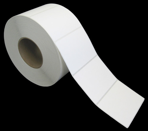 4 in W x 3 in L Matte Paper Inkjet Labels, 8 in OD, 3 in Core, White, Standard Adhesive, No Perf, 2 Rolls, 1750 Labels/Roll, 1 Case (3500 labels), Black Rhino Preferred