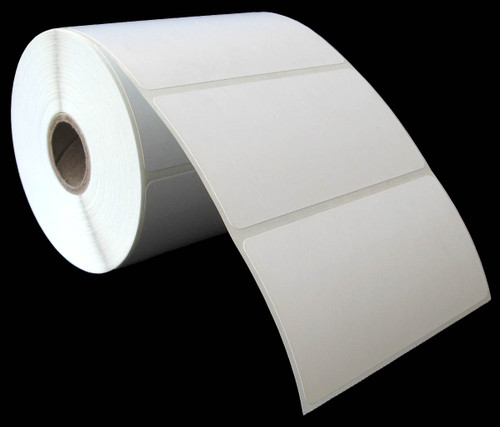 4 in W x 2 in L TT Matte Paper Labels, 5 in OD, 1 in Core, White, General Purpose Permanent Adhesive, Perf, 1,370 Labels/Roll, 6 Rolls/Case, 1 Case (8,220 Labels), Black Rhino Stock Labels