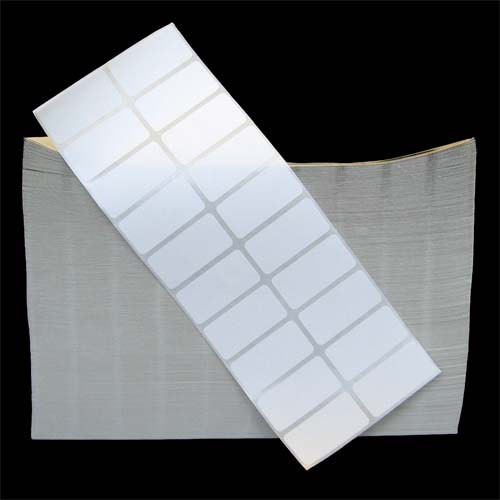 2 in W x 1 in L, 2 Across, TT Matte Paper Labels, Fanfold, White, General Purpose Permanent Adhesive, Perf, 11.25 in Fanfold Length, 25,000 Labels/Stack, 2 Stacks/Case, 1 Case (50,000 Labels), Black Rhino Stock Labels