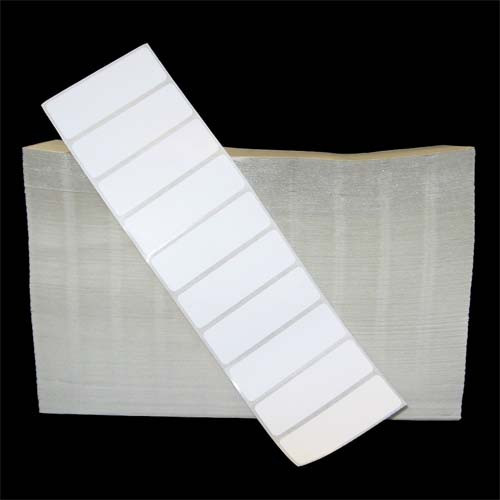 3 in W x 1 in L TT Matte Paper Labels, Fanfold, White, General Purpose Permanent Adhesive, Perf, 11.25 in Fanfold Length, 12,500 Labels/Stack, 2 Stacks/Case, 1 Case (25,000 Labels), Black Rhino Stock Labels