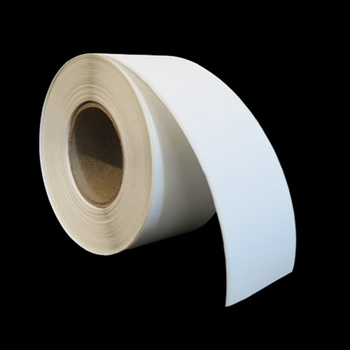 2 in W x 600 ft L IJ High-Gloss Film Continuous Roll, 8 in OD, 3 in Core, White, General Purpose Permanent Adhesive, No Perf, 600 Feet/Roll, 4 Rolls/Case, 1 Case (2,400 Feet), Black Rhino Stock Labels