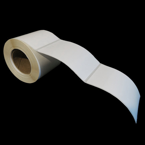 3 in W x 4 in L IJ High-Gloss Film Labels, 4 in OD, 2 in Core, White, General Purpose Permanent Adhesive, No Perf, 385 Labels/Roll, 12 Rolls/Case, 1 Case (4,620 Labels), Black Rhino Stock Labels