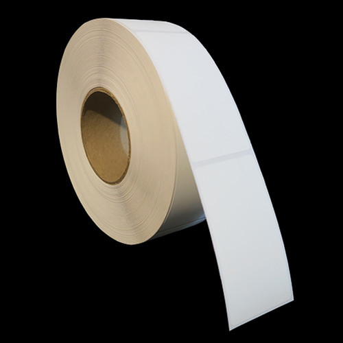 2 in W x 4 in L IJ Matte Film Labels, 8 in OD, 3 in Core, White, High Performance Permanent Adhesive, No Perf, 1,375 Labels/Roll, 4 Rolls/Case, 1 Case (5,500 Labels), Black Rhino Stock Labels