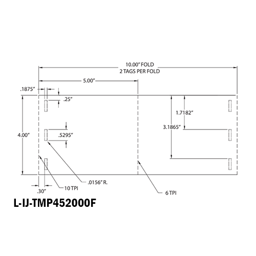 4 in W x 5 in L IJ Matte Paper Tags, Fanfold, White, Perf, 10 in Fanfold Length, With Black Marks, 1,000 Tags/Stack, 2 Stacks/Case, 1 Case (2,000 Tags), Black Rhino Stock Labels