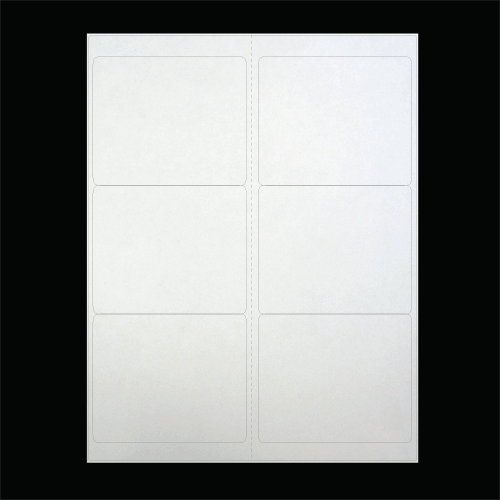 4 in W x 3.33 in L, 2 Across, Laser Matte Paper Uncoated Sheeted Labels, White, Standard Adhesive, No Perf, 6 Labels/Sheet, 4 (250 sheets/pack) /Case, 1 Case (6,000 Labels), Black Rhino Smart Laser
