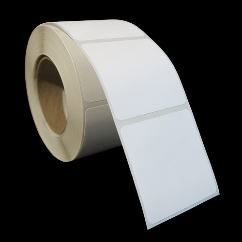 2 in W x 2 in L IJ Matte Film - BS5609 Certified Labels, 4 in OD, 2 in Core, White, High Performance Permanent Adhesive, No Perf, 550 Labels/Roll, 12 Rolls/Case, 1 Case (6,600 Labels), Black Rhino Stock Labels