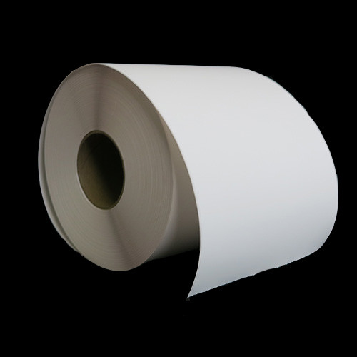 8 in W x 450 ft L IJ Matte Film - BS5609 Certified Continuous Roll, 8 in OD, 3 in Core, White, High Performance Permanent Adhesive, No Perf, 450 Feet/Roll, 4 Rolls/Case, 1 Case (1,800 Feet), Black Rhino Stock Labels