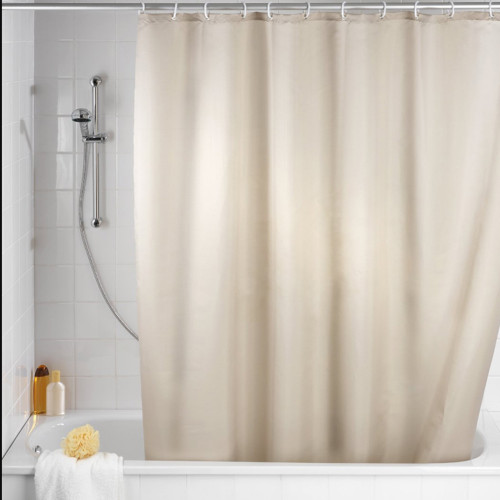 Shower Curtain with Hooks Plain Beige, 72" x 72"