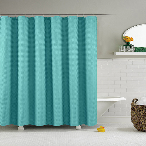 Shower Curtain with Hooks Pattern, 72" x 72", (0041-BU)