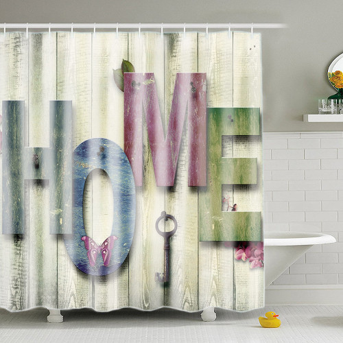 Shower Curtain with Hooks Door and Frame, 72" x 72" (0008)