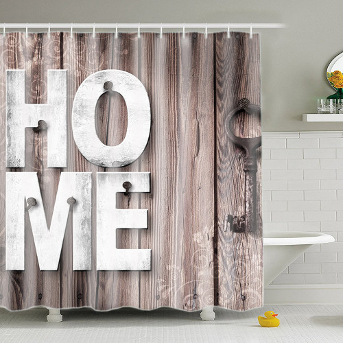 Shower Curtain with Hooks Door and Frame, 72" x 72" (0009)