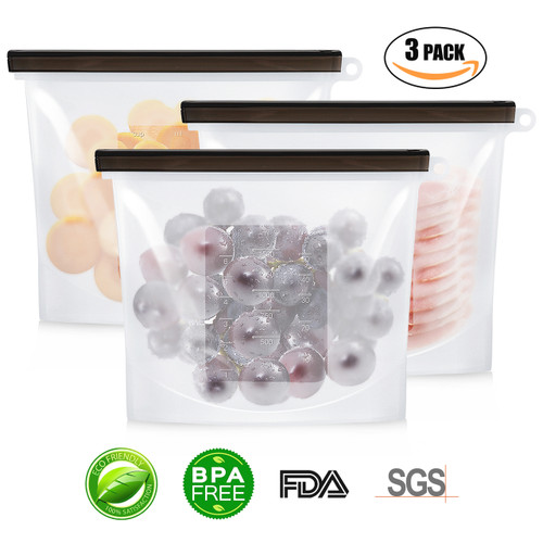 Reusable Silicone Food Storage Bag 3 Pack