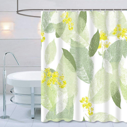 Shower Curtain with Hooks Trees and Leaves, 72" x 72" (0073)