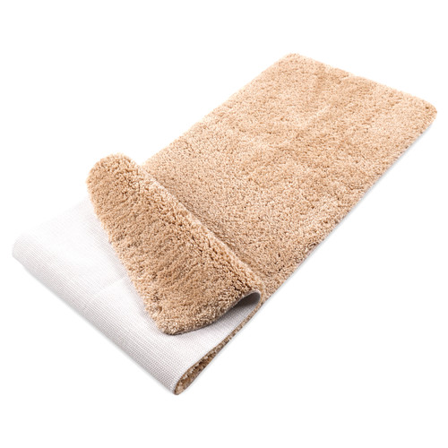 Soft Shaggy Plush Bathroom Floor Mat Rug 20" x 59" (Light Brown)