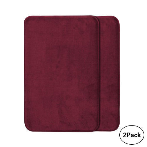 Memory Foam Bathroom Mat 2 Pc Small Set (Burgundy)