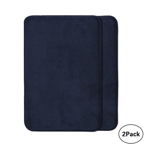 Memory Foam Bathroom Mat 2 Pc Small Set (Navy Blue)