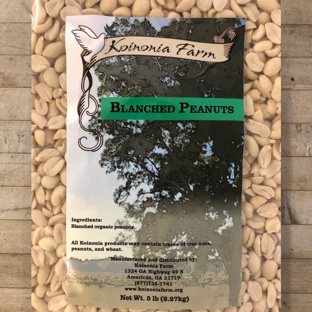 Organic Blanched Peanuts 5 lb Bag Label
