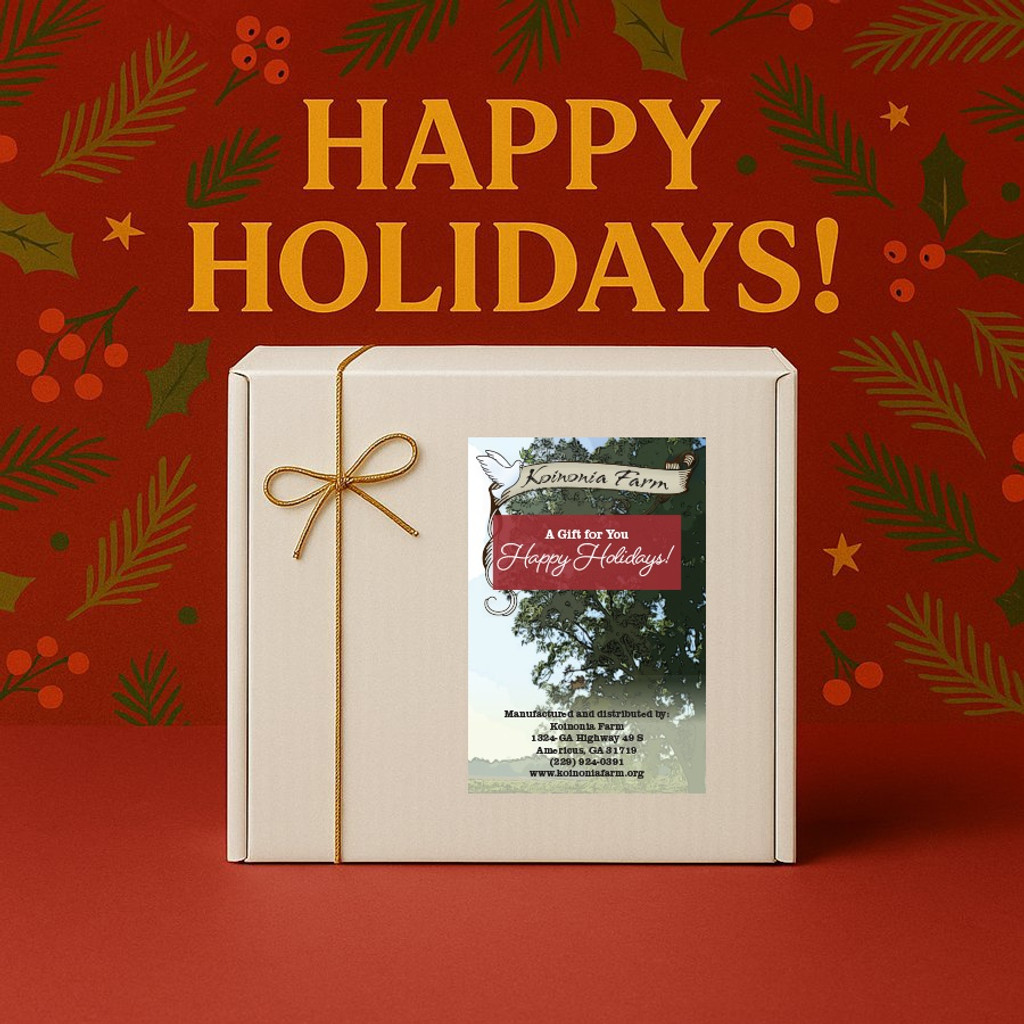 A brown and gold Happy Holidays StandardPlus Gift Box