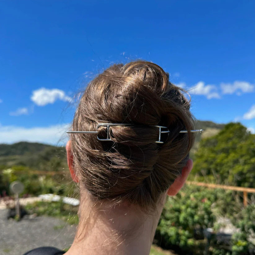 Rectangle Stick Barrette in Hair