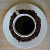 Fair Trade Coffee Cup and Beans