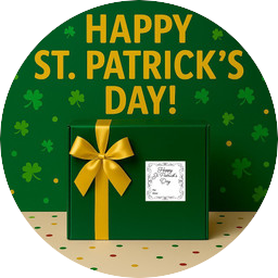 A gift box with koinonia products and a bag of fair trade coffee.