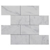 Italian White Carrera Marble Bianco Carrara 3x6 Marble Subway Tile Honed