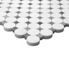 Bianco Dolomite Marble Penny Circles Mosaic Tile with Bardiglio Gray Circles Polished