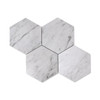 Carrara White Italian Marble 7” Hexagon Mosaic Tile Honed