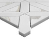 Bianco Dolomite Marble with Calacatta Gold Triangles Geometrica Polished Mosaic Tile