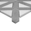 Bardiglio Gray Marble with Bianco Dolomite Triangles Geometrica Polished Mosaic Tile