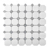 Bianco Dolomite Marble Octagon with Bardiglio Dots Mosaic Tile Honed