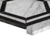 Carrara White Italian Marble Georama Hexagon with Nero Marquina Black Strips Honed Mosaic Tile