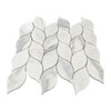 Blanco Orchid Leaf Mosaic Tile Polished Calacatta Gold Italian Marble 