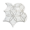 White Carrara La Fleur Mosaic Waterjet Tile Honed
