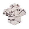 Honed 7" Hexagon Calacatta Viola Marble  Mosaic Tile  