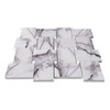 Honed Lilac Marble Large Basketweave Mosaic Tile with Bianco Dolomite Dots 