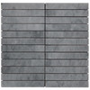 Bardiglio Gray Marble 1x6 Stacked Mosaic Tile Polished