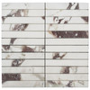 Calacatta Viola Marble 1x6 Stacked Mosaic Tile Honed 