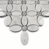 May Flower Mosaic Carrara Tile with Bardiglio Gray Penny Polished 