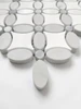  May Flower Dolomite White Carrara Marble Mosaic Tile with Bardiglio Gray Penny Honed