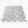Honed  Carrara White Marble May Flower Mosaic Tile with Dolomite Dots  